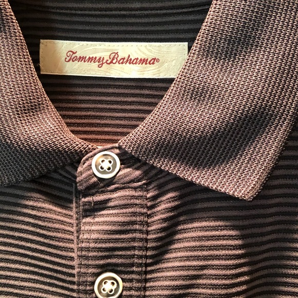 Tommy Bahama Mens Small Size Coffee colored Polo shirt - Picture 2 of 4